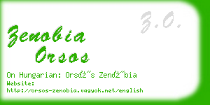 zenobia orsos business card